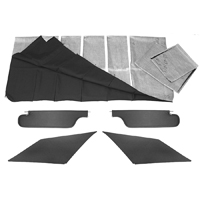67 Camaro Black Headliner, Sail Panel & Sunvisor Kit Leatherette Vinyl