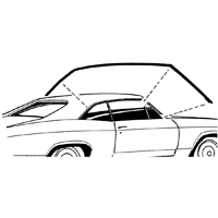 67 Camaro Roof Rail Weatherstrip, Hardtop, Pair