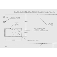 67-68 Camaro RS Back-Up Light Housing Template