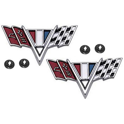 67 Camaro Fender V- Cross Flags