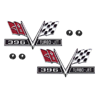 67 Camaro 396 Turbo Jet V Flags Front Fender Emblems