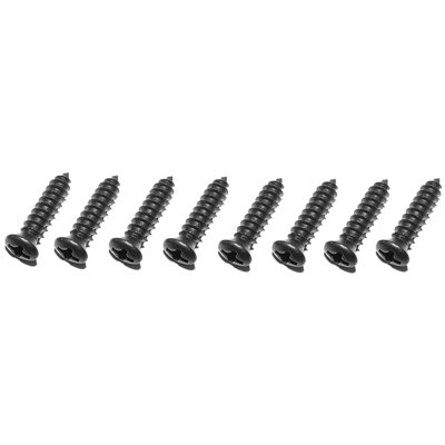 67-68 Camaro Headlight Bezel Screw Kit, Black, #8 x 3/4