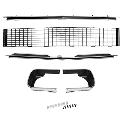 67-68 Camaro Grill And Front End Molding Kit, Black Grill