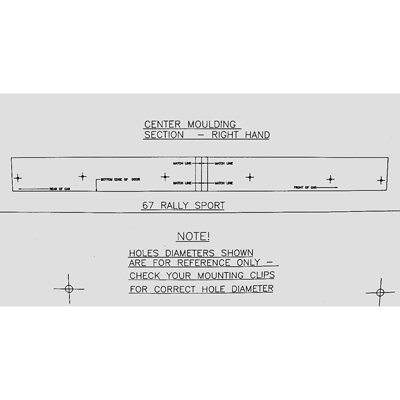 67 Camaro RS Rocker Molding Template