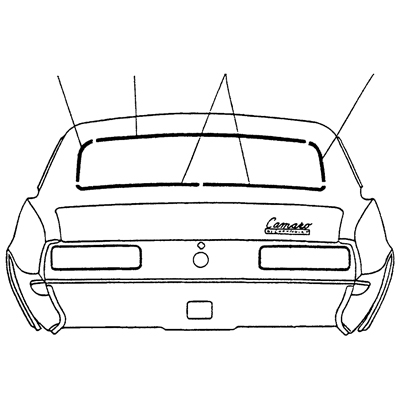 67-69 Camaro Upper Rear Window Molding, Concourse Correct Reprduction