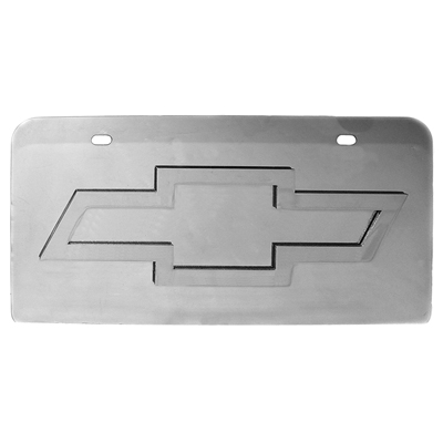 67-81 Camaro Stainless Steel Bow Tie License Plate, Each
