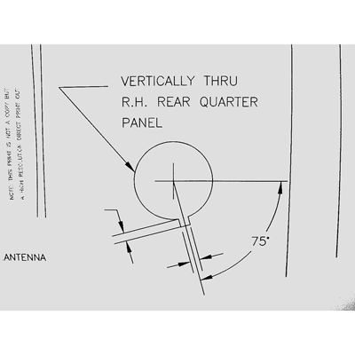 67-69 Camaro Rear Antenna Template