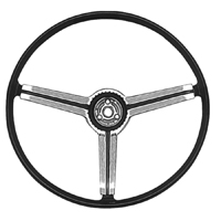 67 Camaro Black With Chrome Shroud Standard Steering Wheel
