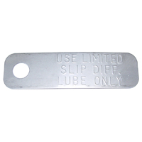 67-72 Camaro Differential Lubricant Tag