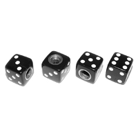 Valve Stem Caps, Dice, Black, Set of 4