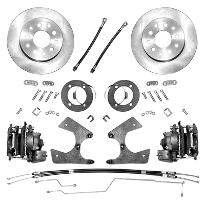 67 Camaro Rear Disc Brake Kit Includes Custo Rear E-Brake Cables & Hard Lines Fits 10 or 12 Bolt Rear Ends