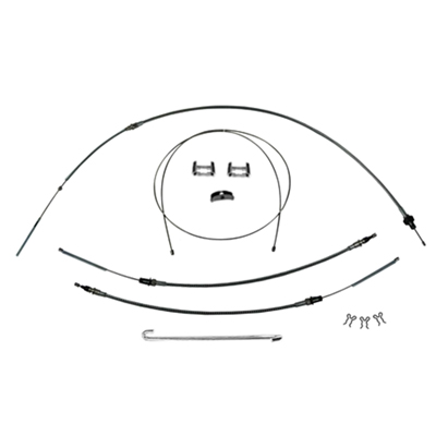 67-69 Camaro Parking Brake Cables Kit With Black Plastc Coated Cables 11 Pieces