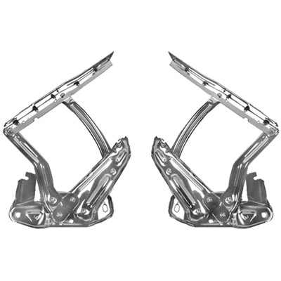 67-69 Camaro Hood Hinge Left & Right Hand Chrome, Pair