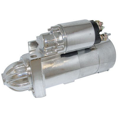 67-75 Camaro V8 Mini-Starter-Satin, Staggered Bolt Pattern