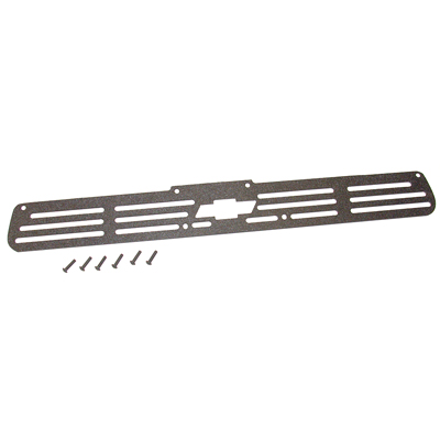 69 Camaro Flapper Delete Plate Black Plastic, With Bow Tie