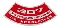 Small Block Air Cleaner Decal, 307 Turbo-Fire 175 Hp