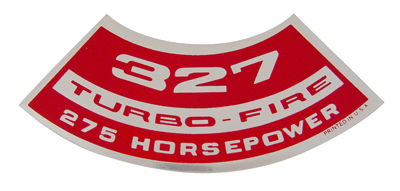 Small Block Air Cleaner Decal, 327 Turbo-Fire 275 Hp