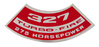 Small Block Air Cleaner Decal, 327 Turbo-Fire 275 Hp