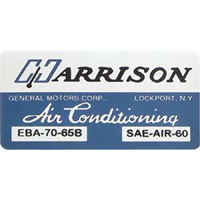 67 Air Conditioning Firewall Box Label