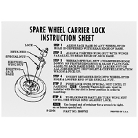 Spare Tire Carrier Lock Instruction Sheet