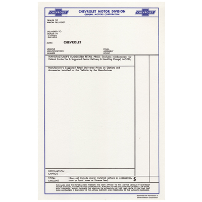 67-68 Window Sticker