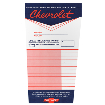 67-68 Dealer Window Sticker