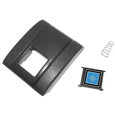 68-69 Seat Belt Buckle Cover, Black with Blue and Silver Star Emblem, Each