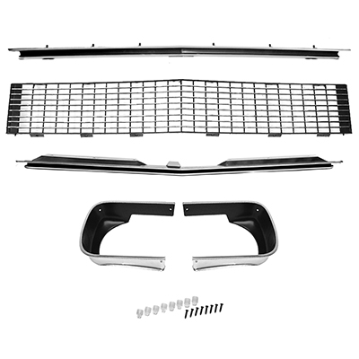 68 Camaro Grill And Front End Molding Kit, Grill With Chrome Tips
