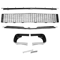 68 Camaro Grill And Front End Molding Kit, Grill With Chrome Tips