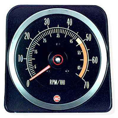 69 Camaro Tachometer 5000 RPM Red Line
