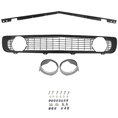 69 Camaro Except RS Black Grill And Front End Molding Kit With Hardware