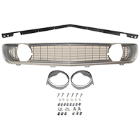69 Camaro Except RS Silver Grill And Front End Molding Kit With Hardware