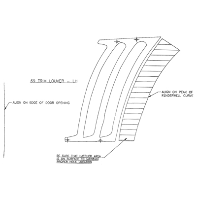 69 Camaro Left And Right Hand Quarter Panel Louver, Template
