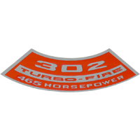 Z/28 Small Block Air Cleaner Decal, 302 Turbo-Fire 465 Hp For Crossram