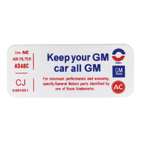 69 Air Cleaner Service Instruction Decal, 302,396 W/ Cowl Induction #6485891 CJ