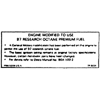 69-70 Fuel Recommendation Decal 