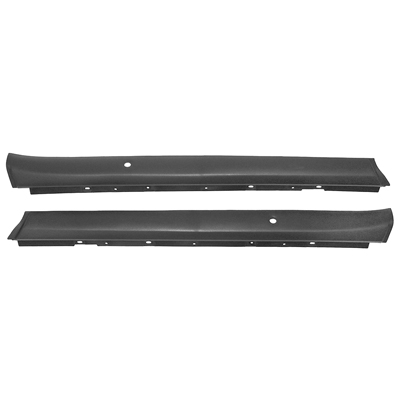 70-73 Camaro Black Plastic Upper Door Panel Rails Standard Panels, Pair