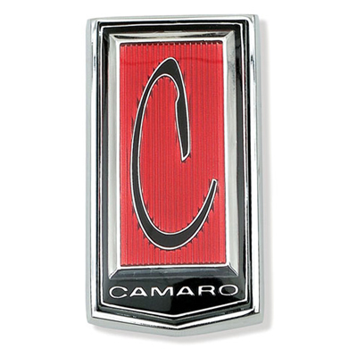 71-74 Camaro C Header Panel Emblem, Red
