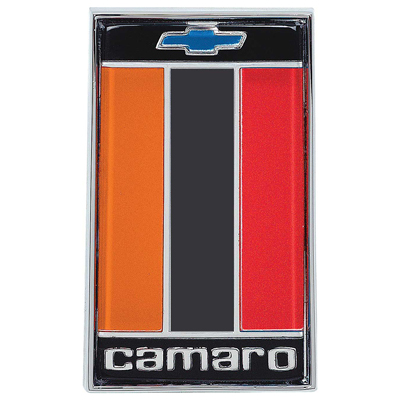 75-77 Camaro Header Panel Emblem, Orange, Black & Red