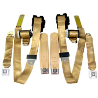 78-81 Camaro Universal Front Push Button Seat Belts, Tan
