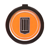 79-81 Camaro Horn Cap Emblem Orange & Black Camaro Badge