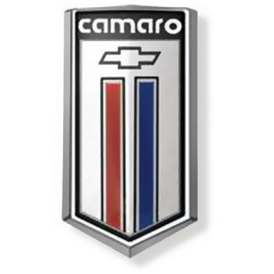 80-81 Camaro Gas Tank Door Emblem, Silver, Red & Blue