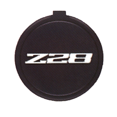 80-81 Camaro Horn Cap Emblem, Z28 Black With Silver Letters