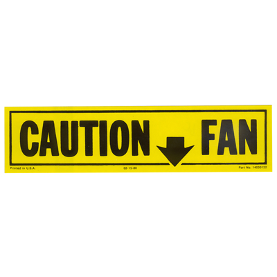 81-82 Caution Fan Decal, Yellow/Black